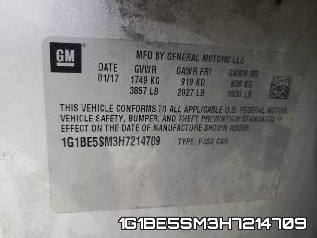1G1BE5SM3H7214709 фото 2
