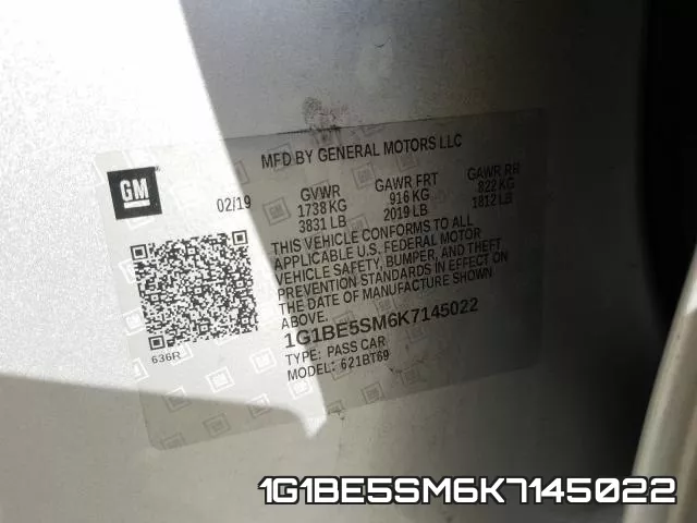 1G1BE5SM6K7145022 фото 2