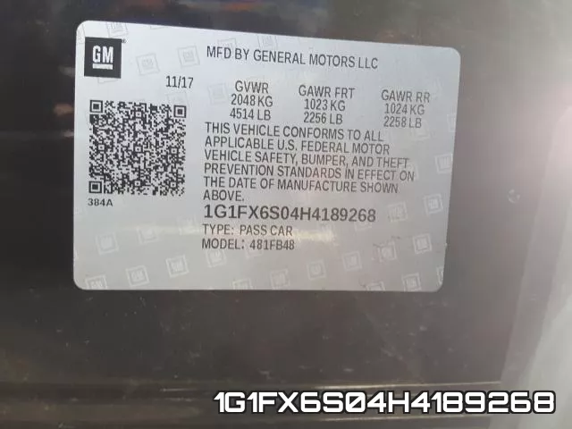 1G1FX6S04H4189268 фото 2