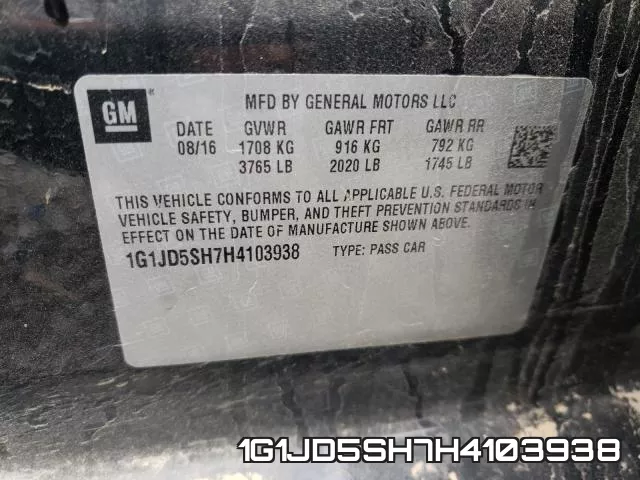 1G1JD5SH7H4103938 фото 2