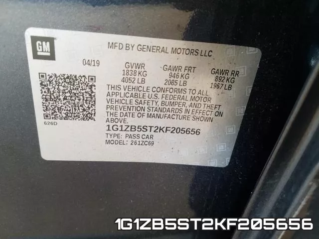 1G1ZB5ST2KF205656 фото 2