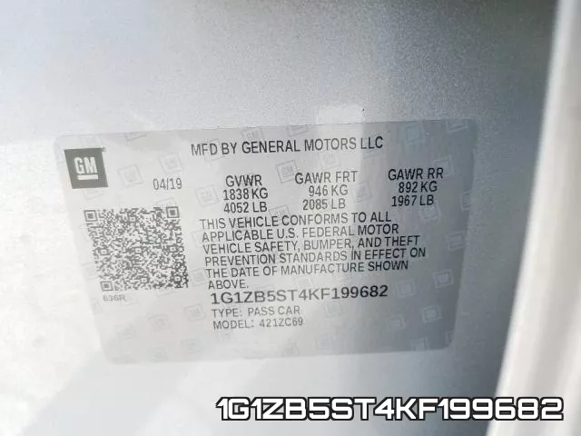 1G1ZB5ST4KF199682 фото 2
