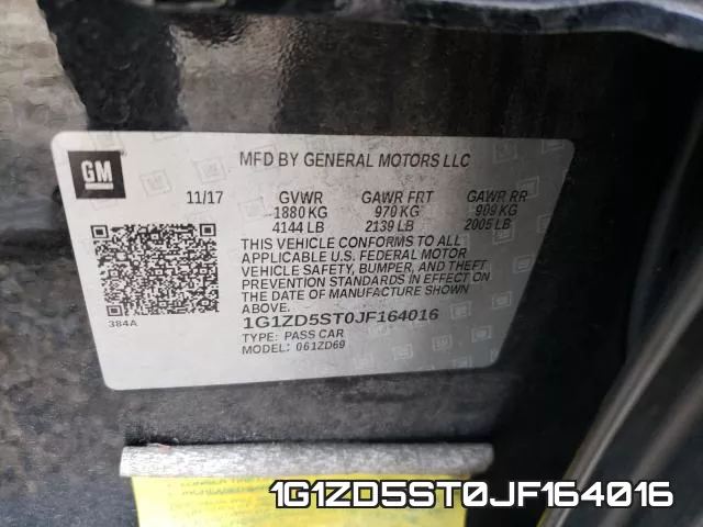 1G1ZD5ST0JF164016 фото 2