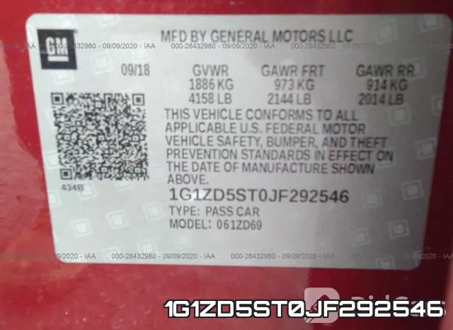 1G1ZD5ST0JF292546 фото 10
