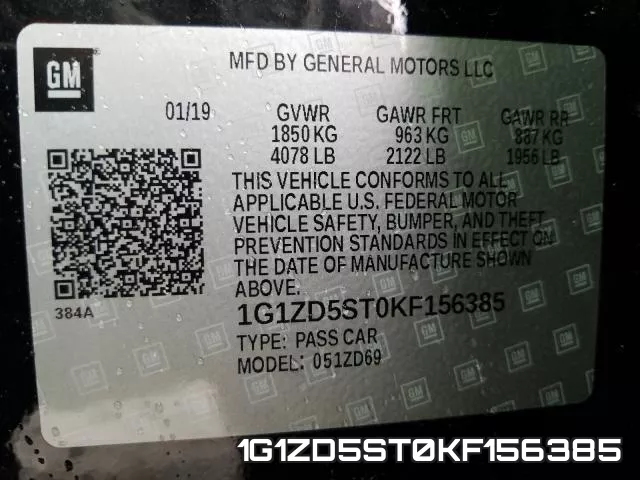 1G1ZD5ST0KF156385 фото 2