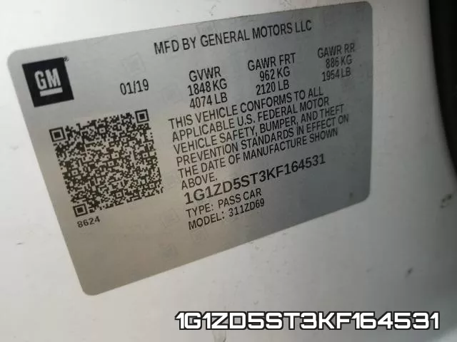 1G1ZD5ST3KF164531 фото 2