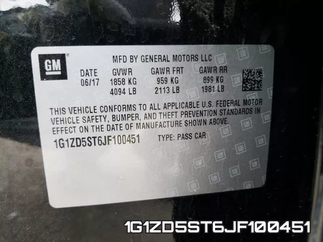 1G1ZD5ST6JF100451 фото 2