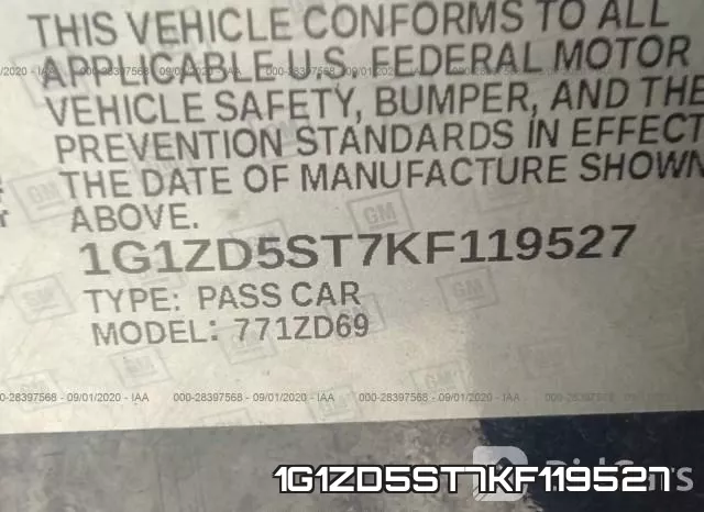 1G1ZD5ST7KF119527 фото 10