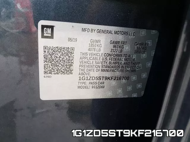1G1ZD5ST9KF216700 фото 2