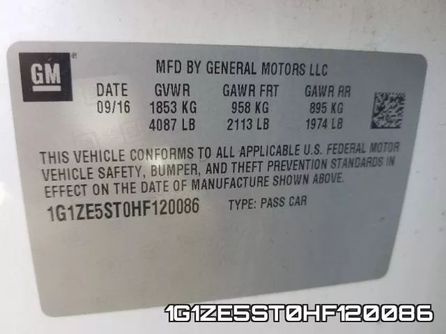 1G1ZE5ST0HF120086 фото 2