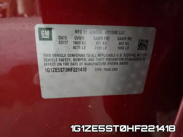 1G1ZE5ST0HF221418 фото 2