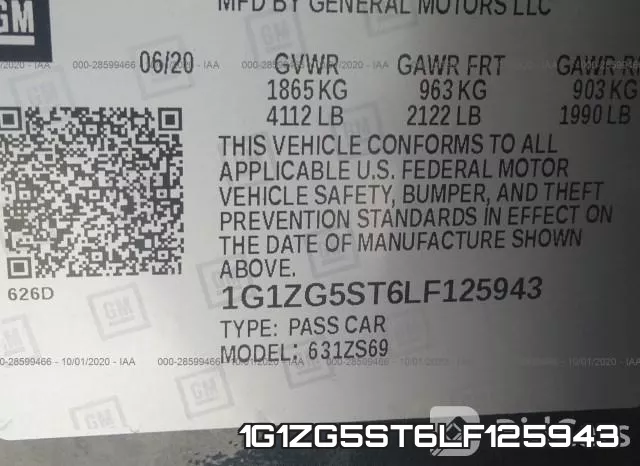 1G1ZG5ST6LF125943 фото 9