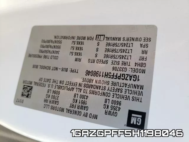1GAZGPFF5H1198046 фото 2