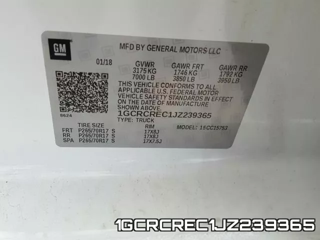 1GCRCREC1JZ239365 фото 2