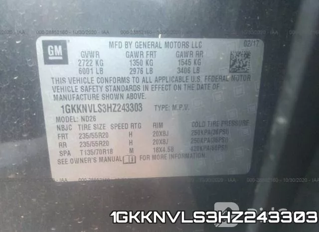 1GKKNVLS3HZ243303 фото 10