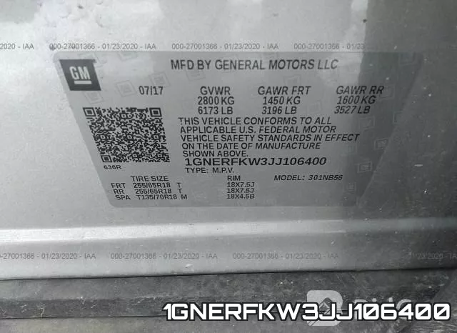 1GNERFKW3JJ106400 фото 10