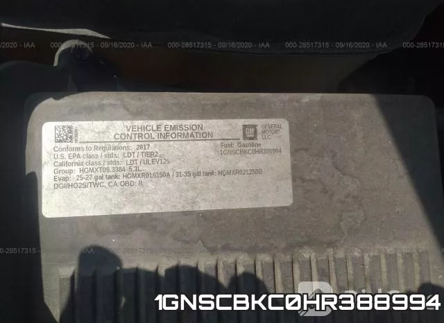 1GNSCBKC0HR388994 фото 10