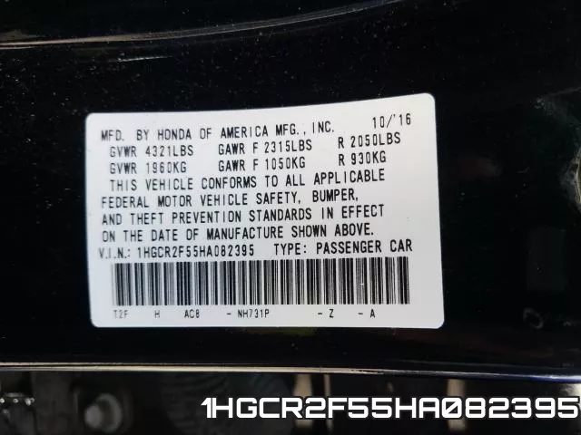 1HGCR2F55HA082395 фото 2