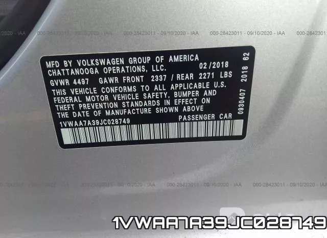 1VWAA7A39JC028749 фото 10