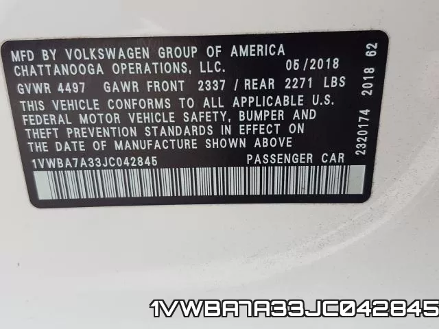 1VWBA7A33JC042845 фото 2