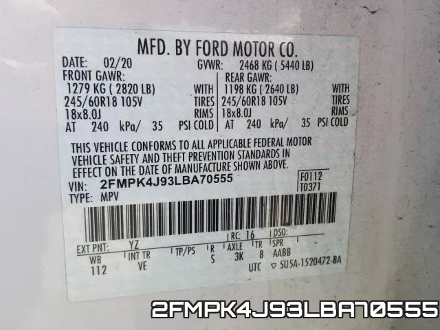2FMPK4J93LBA70555 фото 2