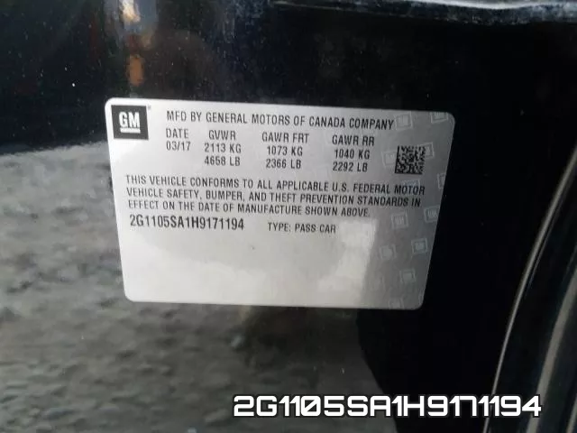 2G1105SA1H9171194 фото 2