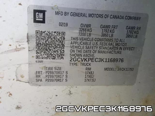 2GCVKPEC3K1168976 фото 2