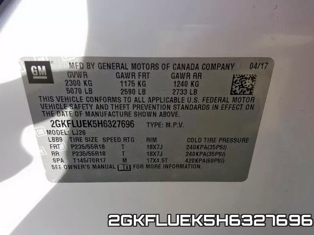 2GKFLUEK5H6327696 фото 2