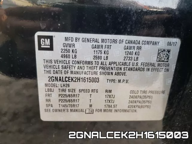 2GNALCEK2H1615003 фото 2