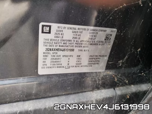 2GNAXHEV4J6131998 фото 2