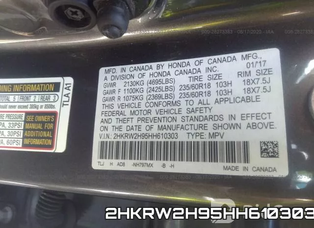 2HKRW2H95HH610303 фото 10