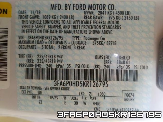 3FA6P0HD5KR126795 фото 2
