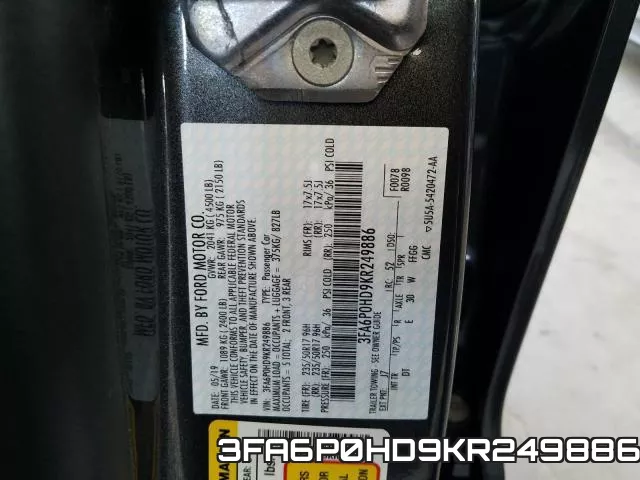 3FA6P0HD9KR249886 фото 2