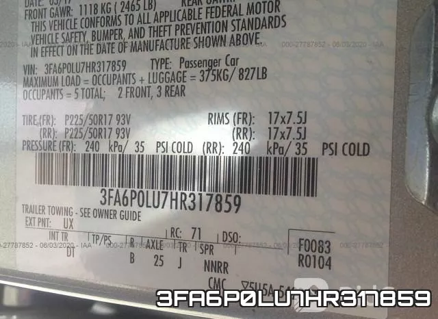 3FA6P0LU7HR317859 фото 10
