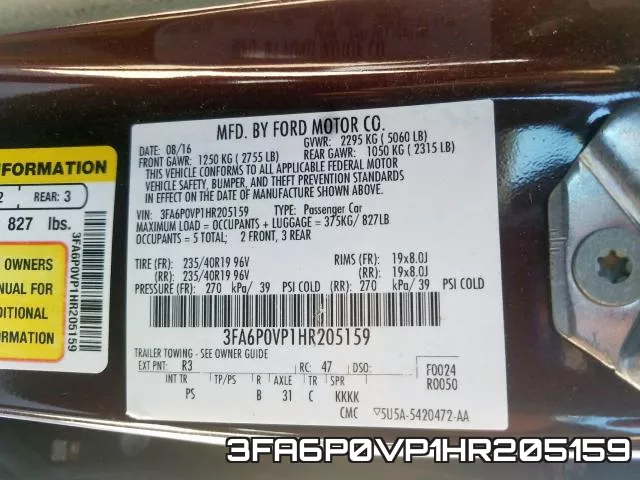 3FA6P0VP1HR205159 фото 2