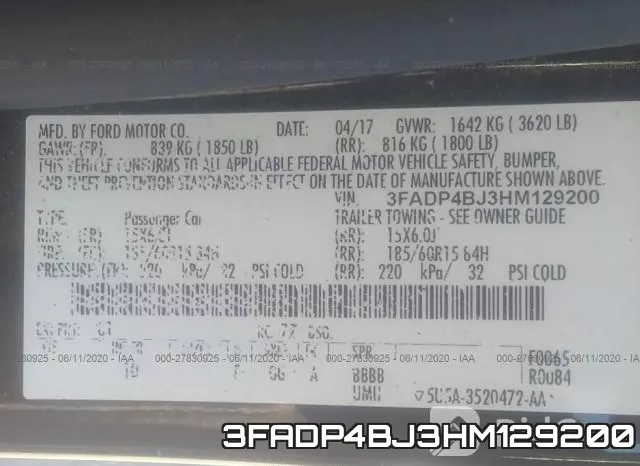 3FADP4BJ3HM129200 фото 10