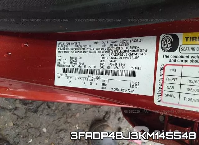 3FADP4BJ3KM145548 фото 10