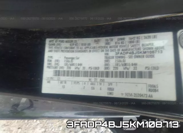 3FADP4BJ5KM108713 фото 10