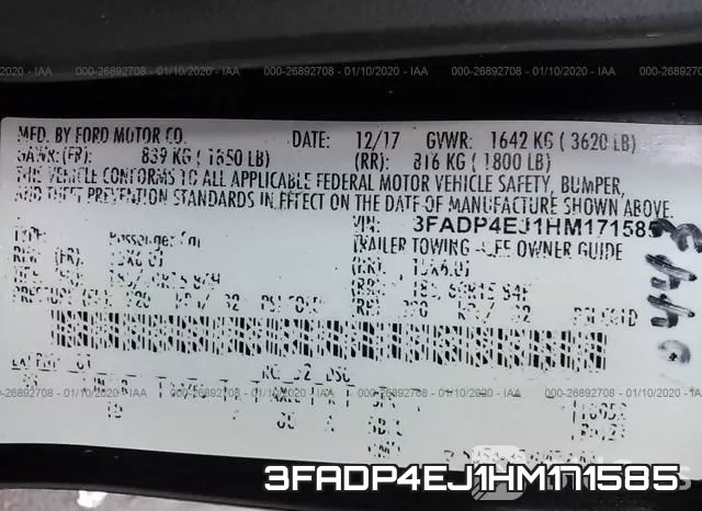3FADP4EJ1HM171585 фото 10
