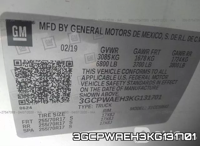 3GCPWAEH3KG131701 фото 10