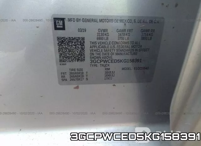 3GCPWCED5KG158391 фото 10