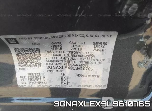 3GNAXLEX9LS610765 фото 10