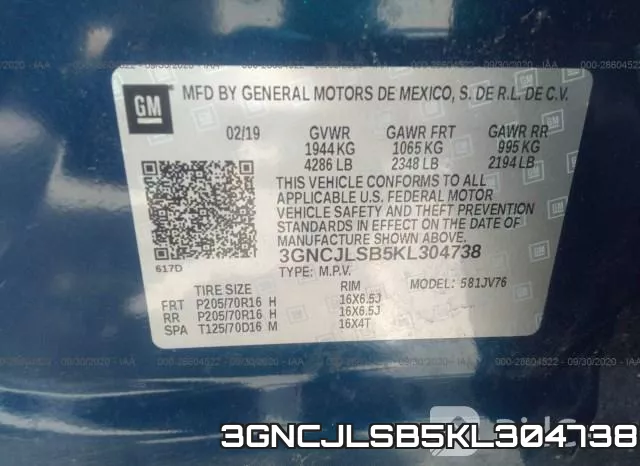3GNCJLSB5KL304738 фото 10