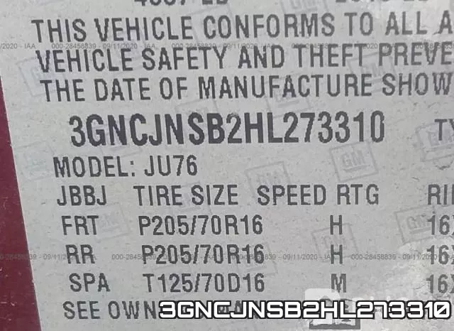 3GNCJNSB2HL273310 фото 10