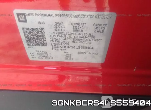 3GNKBCRS4LS559404 фото 10