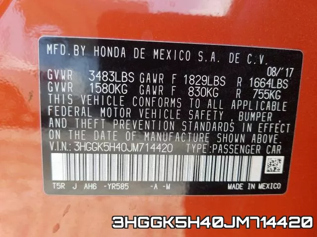 3HGGK5H40JM714420 фото 2