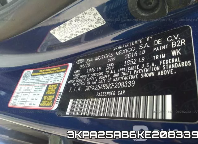 3KPA25AB6KE208339 фото 10