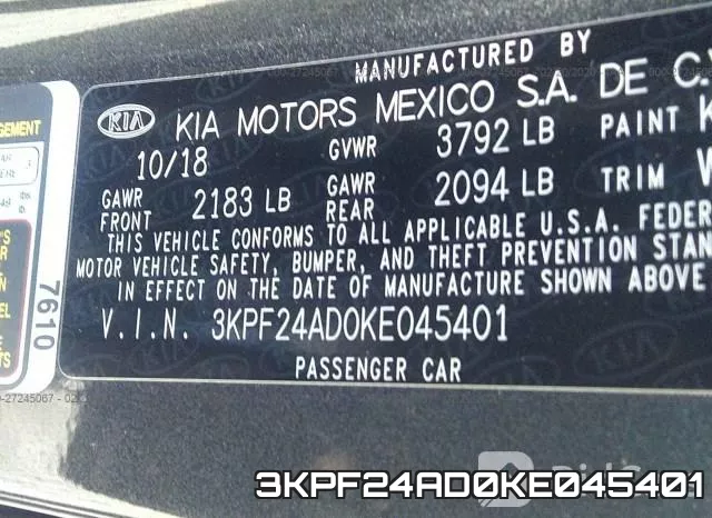 3KPF24AD0KE045401 фото 10