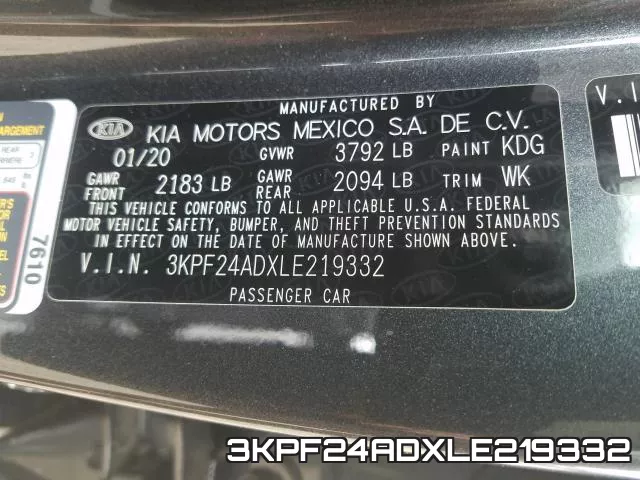 3KPF24ADXLE219332 фото 2