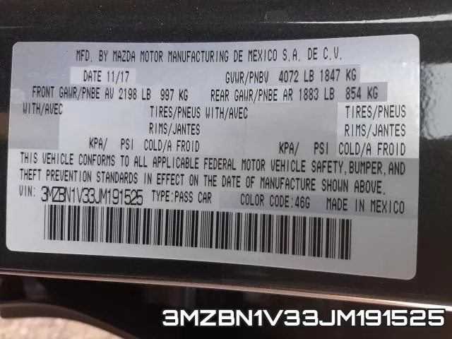 3MZBN1V33JM191525 фото 2